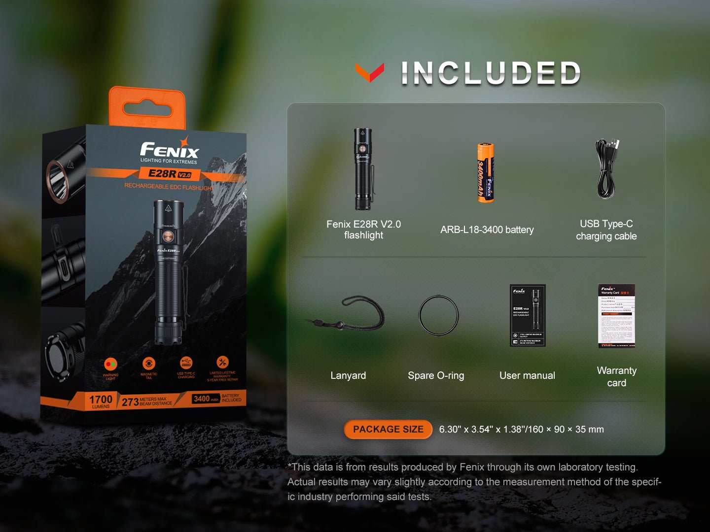 Fenix E28R V2 Rechargeable EDC Flashlight, EDC Flashlight, Fenix Store, at Festive Water Paddlesports