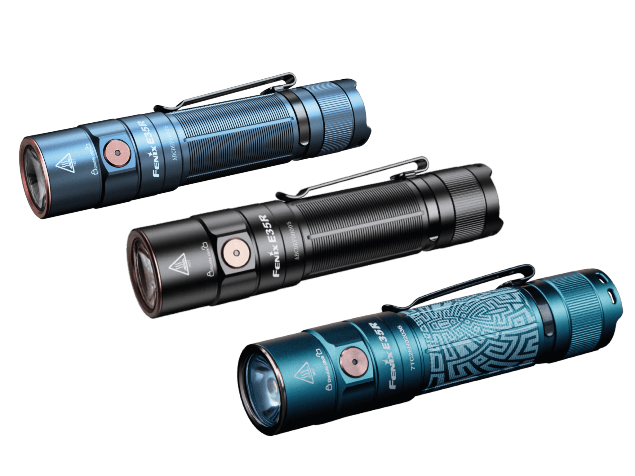 Fenix E35R High - Performance Rechargeable LED Flashlight, EDC Flashlight, Fenix Store, Black at Festive Water Paddlesports