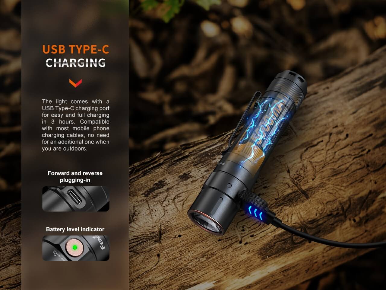 Fenix E35R High - Performance Rechargeable LED Flashlight, EDC Flashlight, Fenix Store, Black at Festive Water Paddlesports
