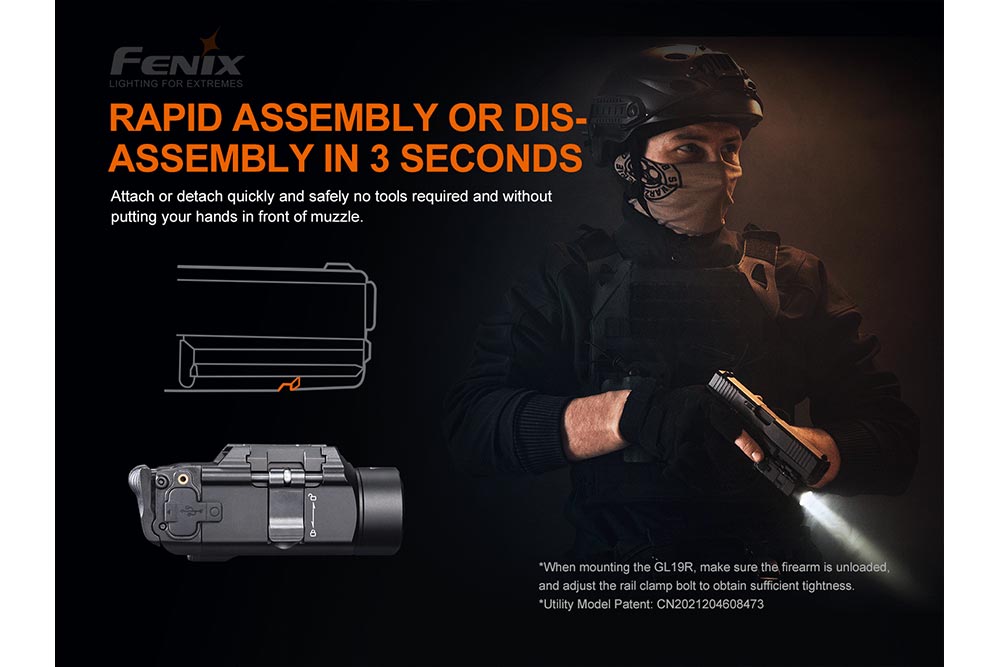 Fenix GL19R Rechargeable Tactical Light - Discontinued, , Fenix Store, at Festive Water Paddlesports