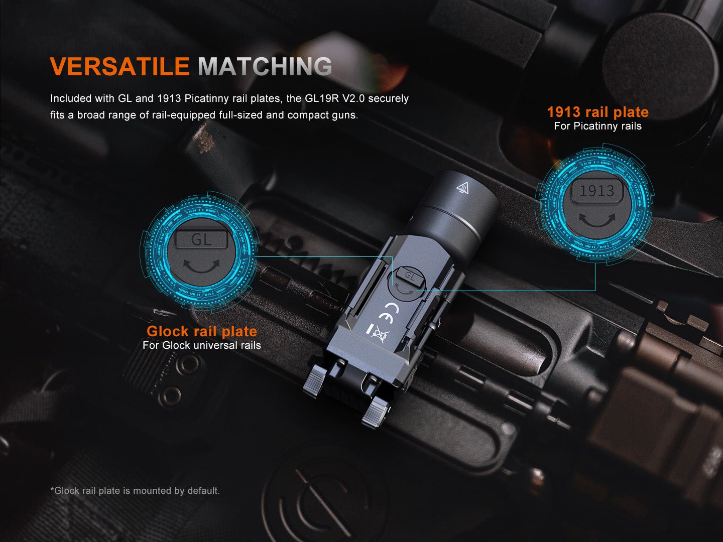 Fenix GL19R V2 Modular Switch Mounted Light, Tactical Flashlight, Fenix Store, at Festive Water Paddlesports