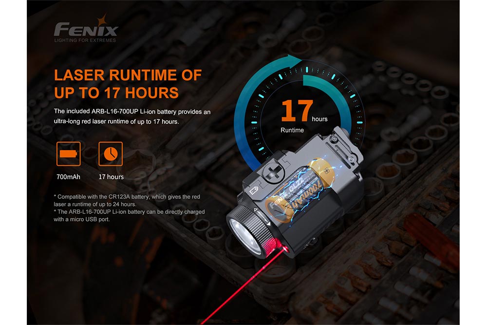 Fenix GL22 Tactical LED Light with Red Laser, Pistol Light, Fenix Store, at Festive Water Paddlesports