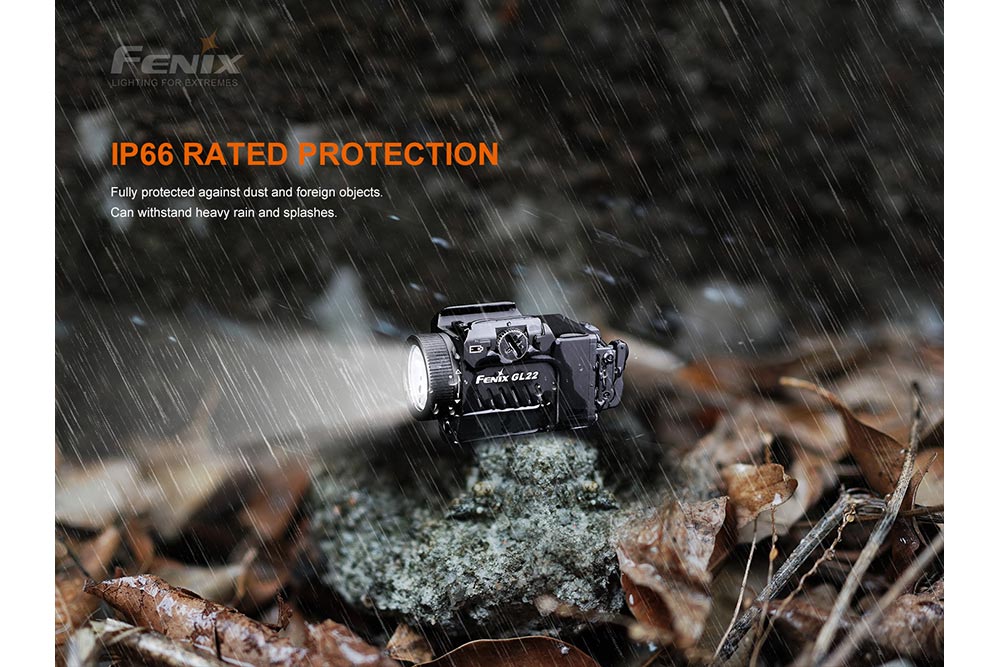 Fenix GL22 Tactical LED Light with Red Laser, Pistol Light, Fenix Store, at Festive Water Paddlesports