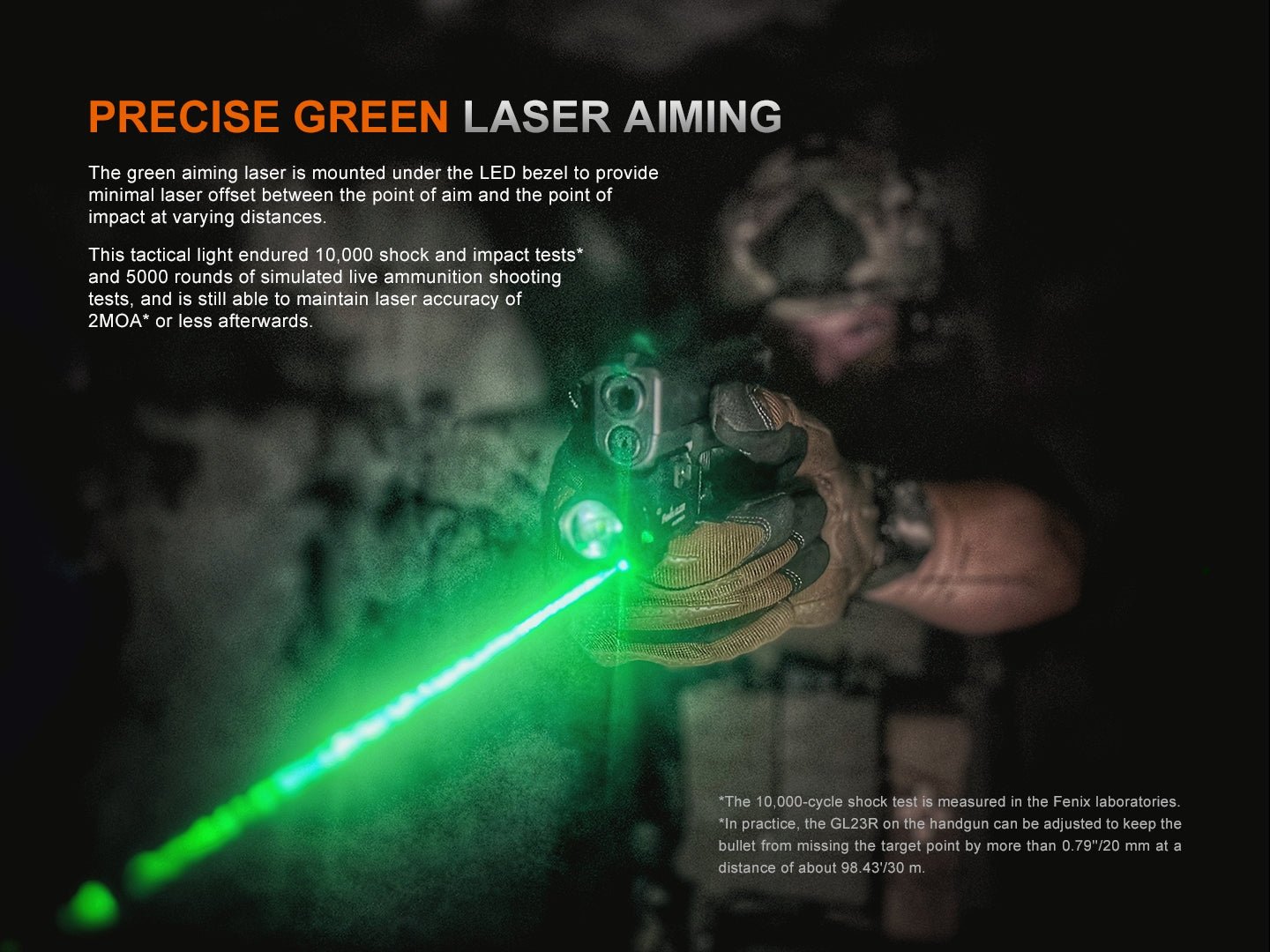 Fenix GL23R Green Laser Tactical Light, Pistol Light, Fenix Store, at Festive Water Paddlesports