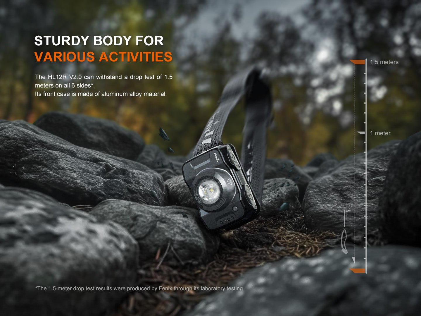 Fenix HL12R V2 Ultralight Outdoor Rechargeable Headlamp, Headlamp, Fenix Store, Gun Grey at Festive Water Paddlesports