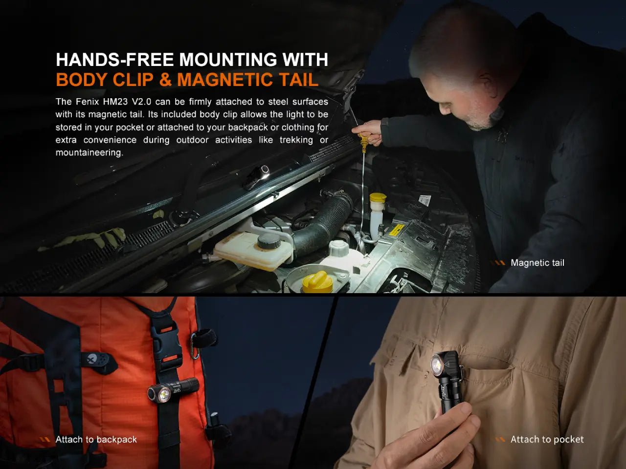 Fenix HM23 V2.0 Lightweight Detachable AA Headlamp, Headlamp, Fenix Store, at Festive Water Paddlesports