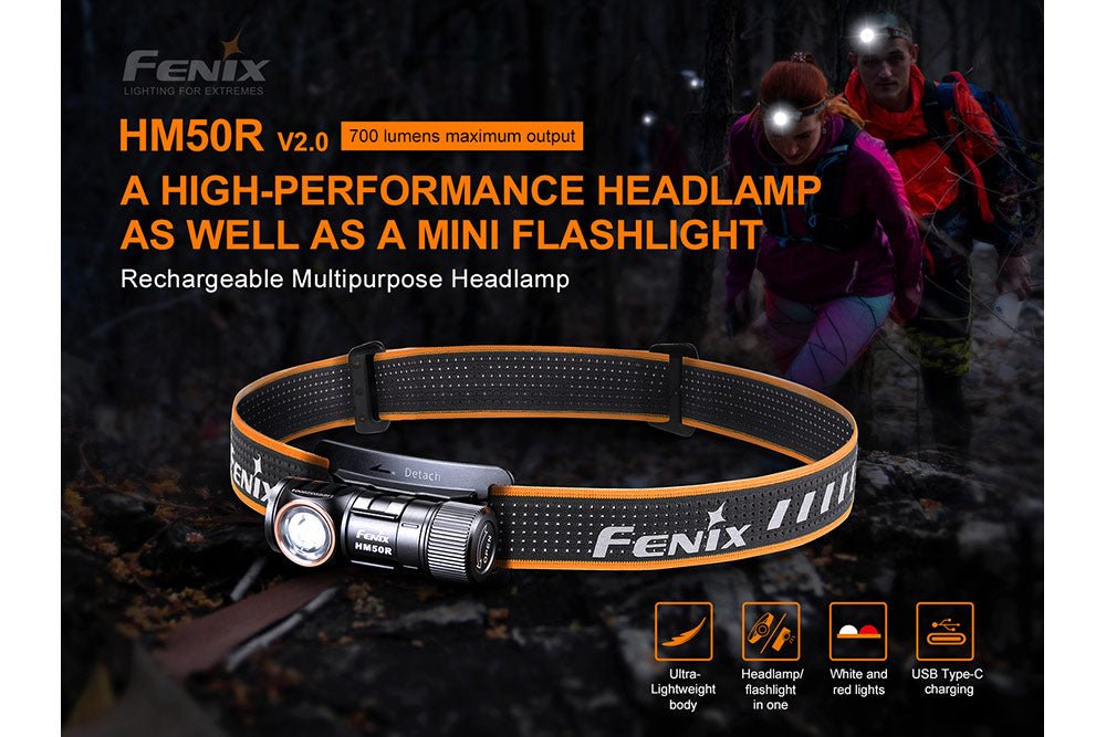 Fenix HM50R V2.0 LED Headlamp - 700 Lumens, Headlamp, Fenix Store, at Festive Water Paddlesports
