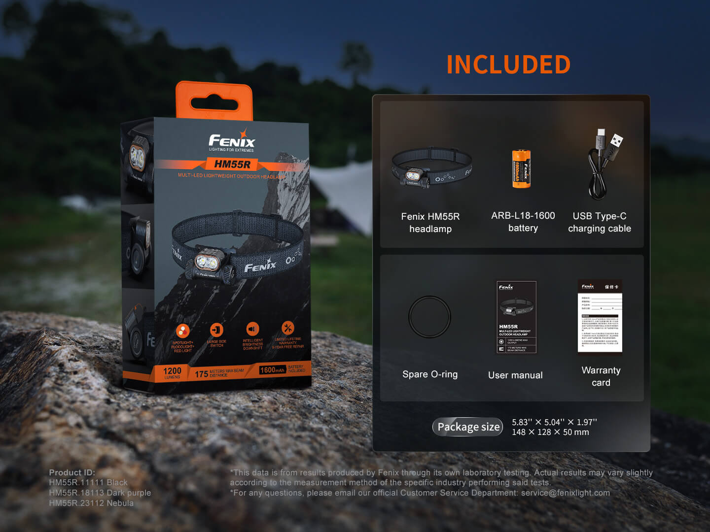 Fenix HM55R Lightweight Multi - LED Headlamp, Headlamp, Fenix Store, Black at Festive Water Paddlesports