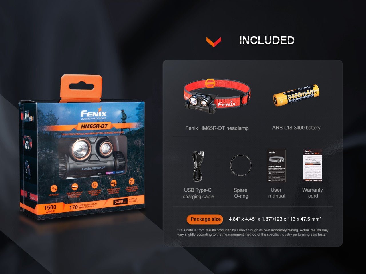 Fenix HM65R - DT Trail Running LED Headlamp, Headlamp, Fenix Store, Black at Festive Water Paddlesports