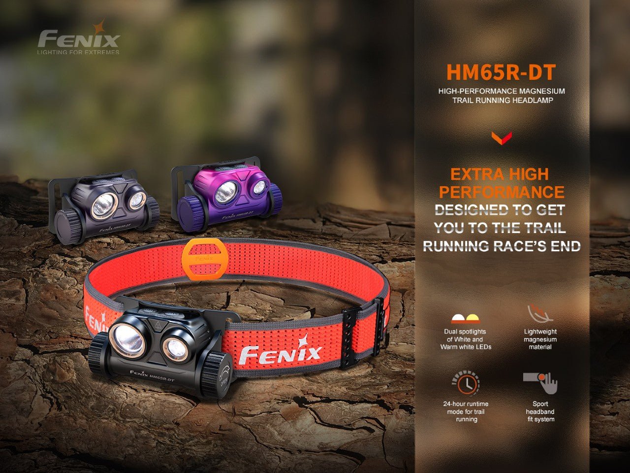 Fenix HM65R - DT Trail Running LED Headlamp, Headlamp, Fenix Store, Black at Festive Water Paddlesports