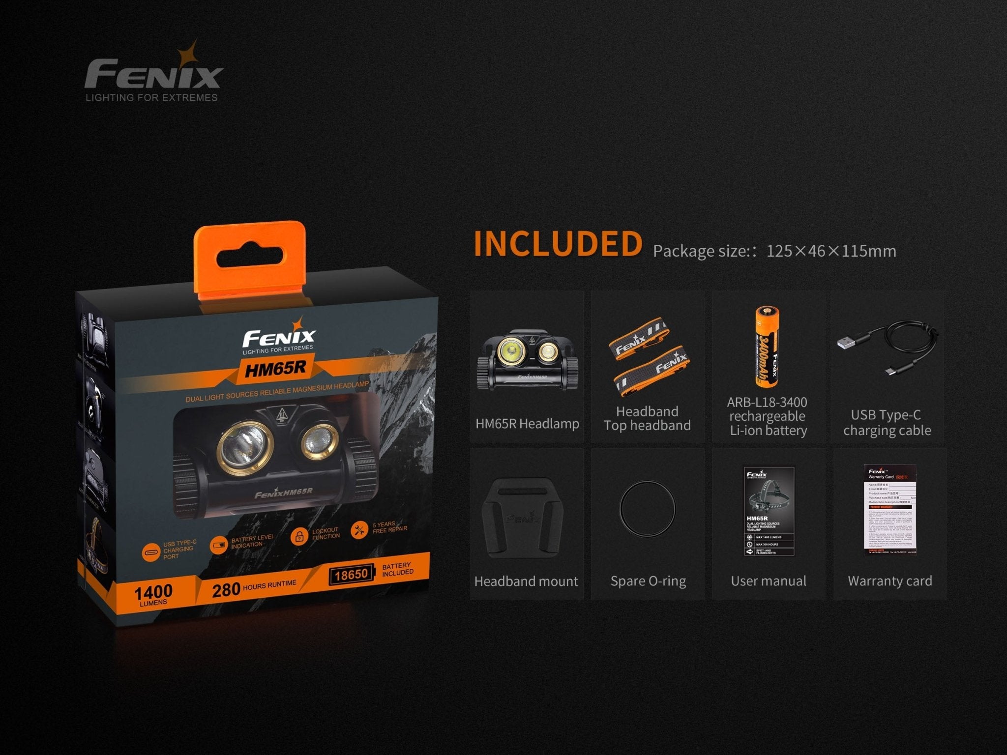 Fenix HM65R Rechargeable LED Headlamp - 1400 Lumens, Headlamp, Fenix Store, at Festive Water Paddlesports
