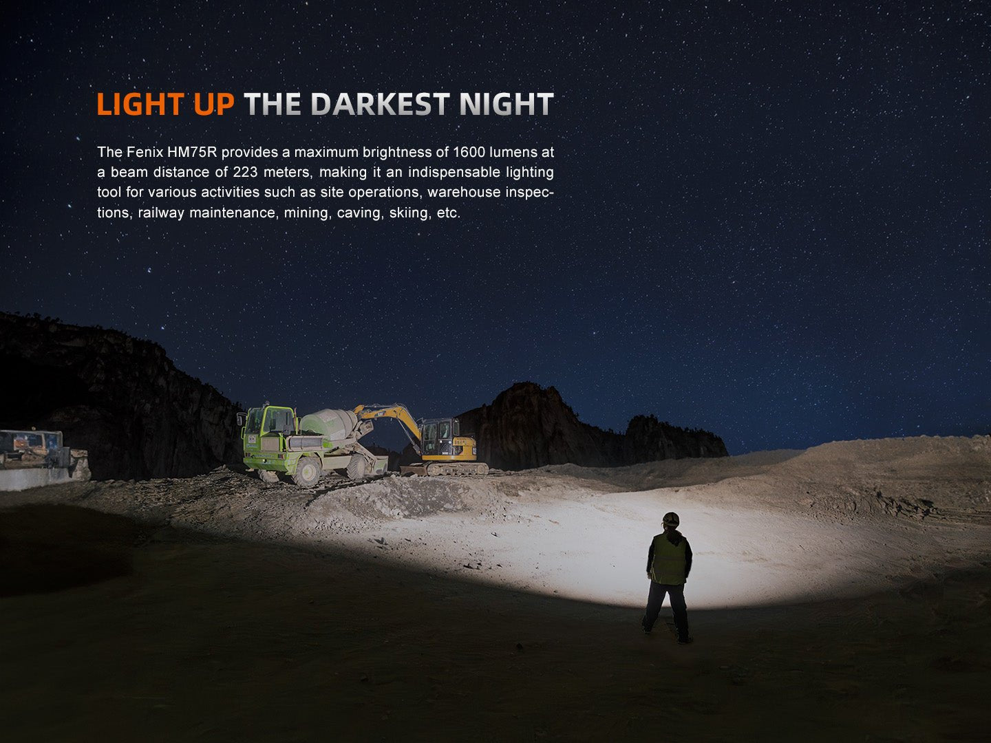 Fenix HM75R Rechargeable Industrial Headlamp - 1600 Lumens, Headlamp, Fenix Store, at Festive Water Paddlesports