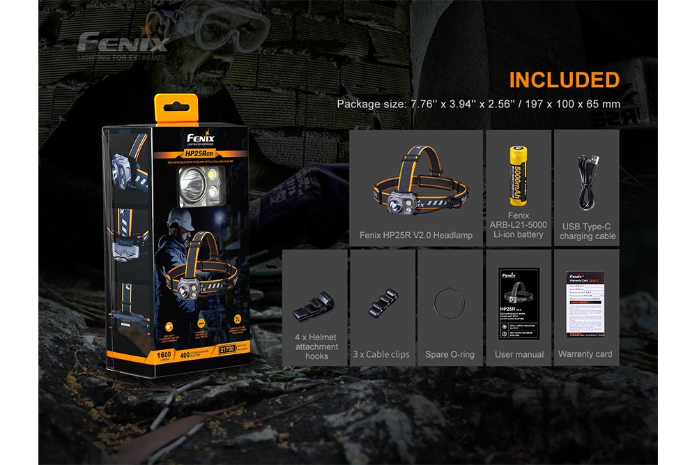 Fenix HP25R V2.0 Headlamp - 1600 Lumens, Headlamp, Fenix Store, at Festive Water Paddlesports