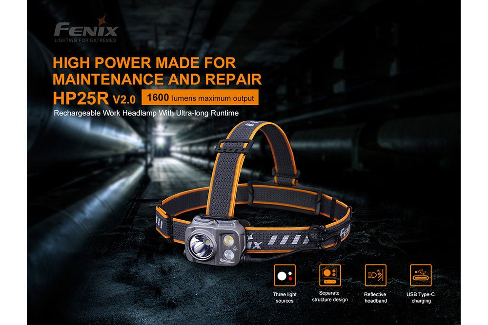Fenix HP25R V2.0 Headlamp - 1600 Lumens, Headlamp, Fenix Store, at Festive Water Paddlesports