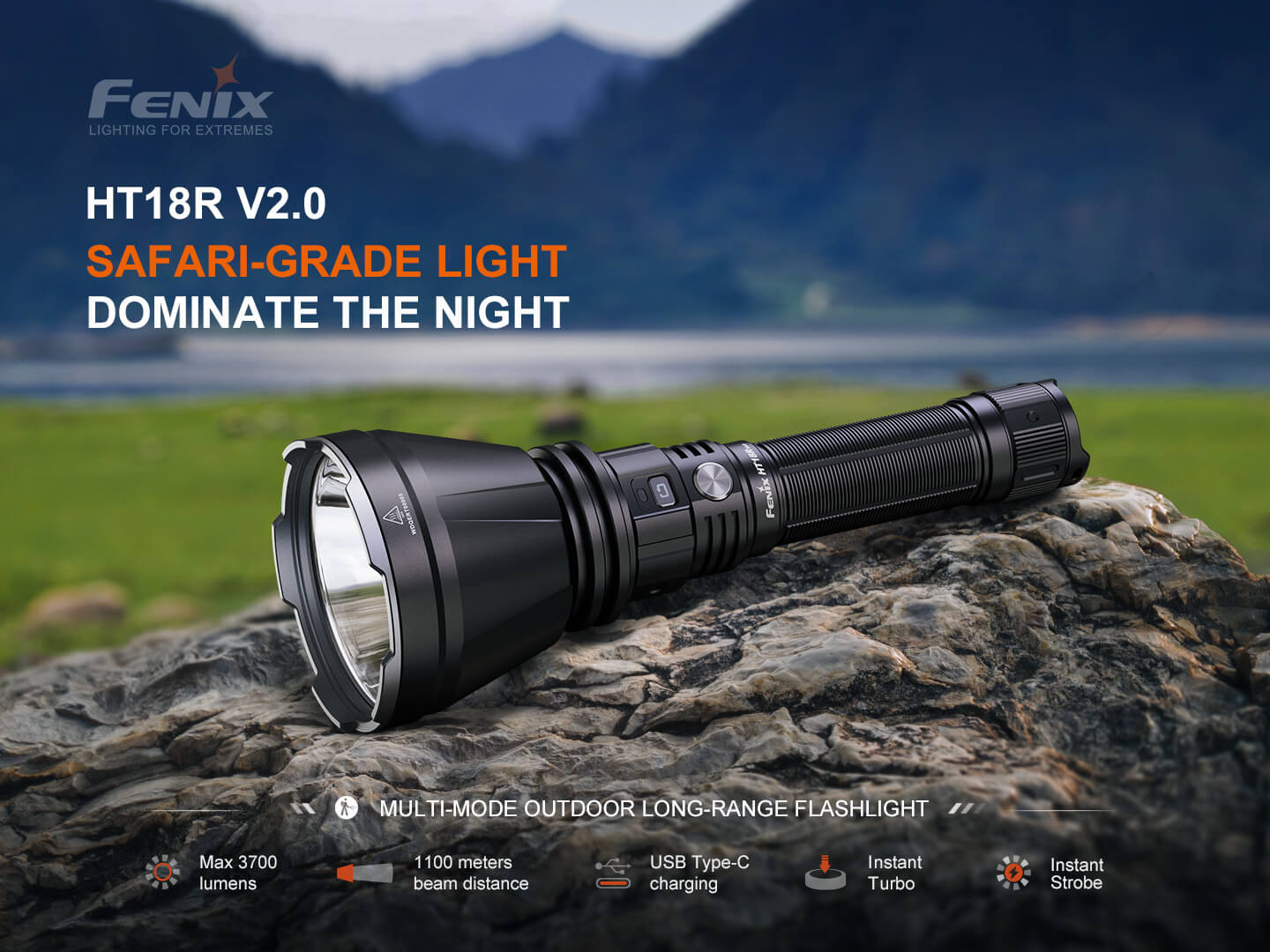 Fenix HT18R V2 Long - Range Hunting Flashlight, Hunting Flashlight, Fenix Store, at Festive Water Paddlesports