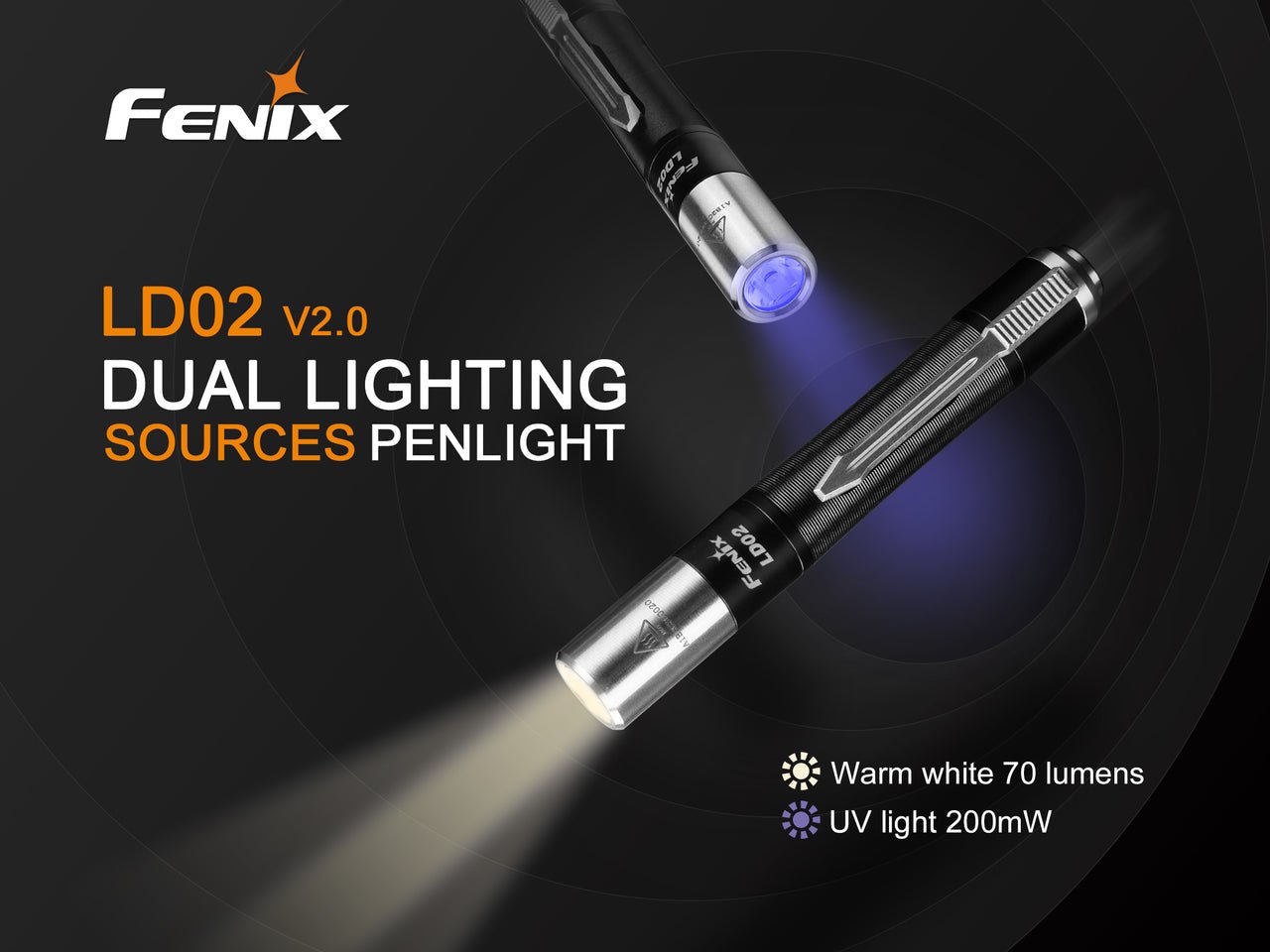 Fenix LD02 V2.0 EDC LED Penlight with UV Lighting, EDC Flashlight, Fenix Store, at Festive Water Paddlesports