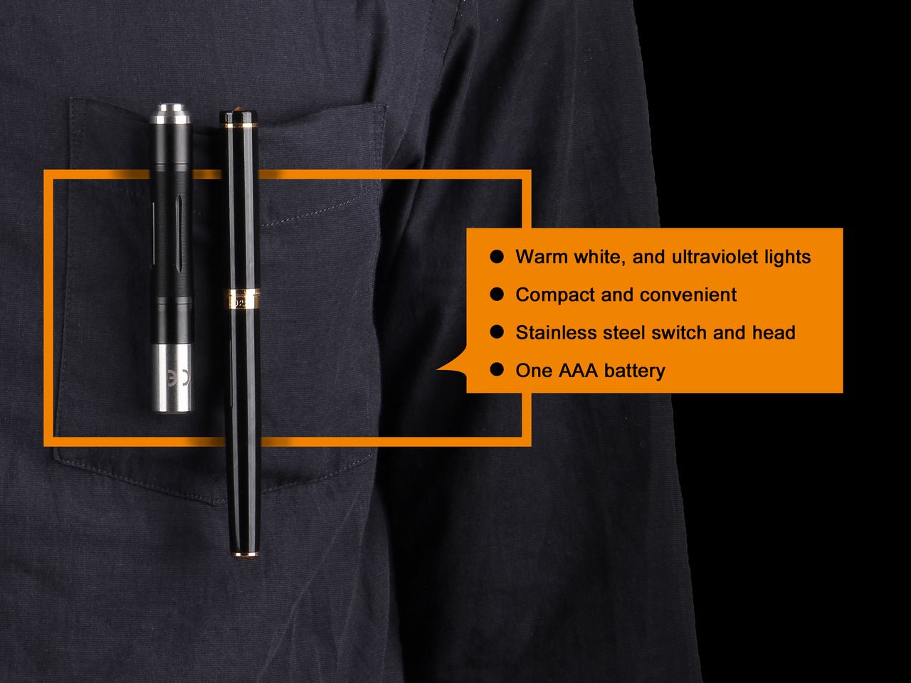 Fenix LD02 V2.0 EDC LED Penlight with UV Lighting, EDC Flashlight, Fenix Store, at Festive Water Paddlesports