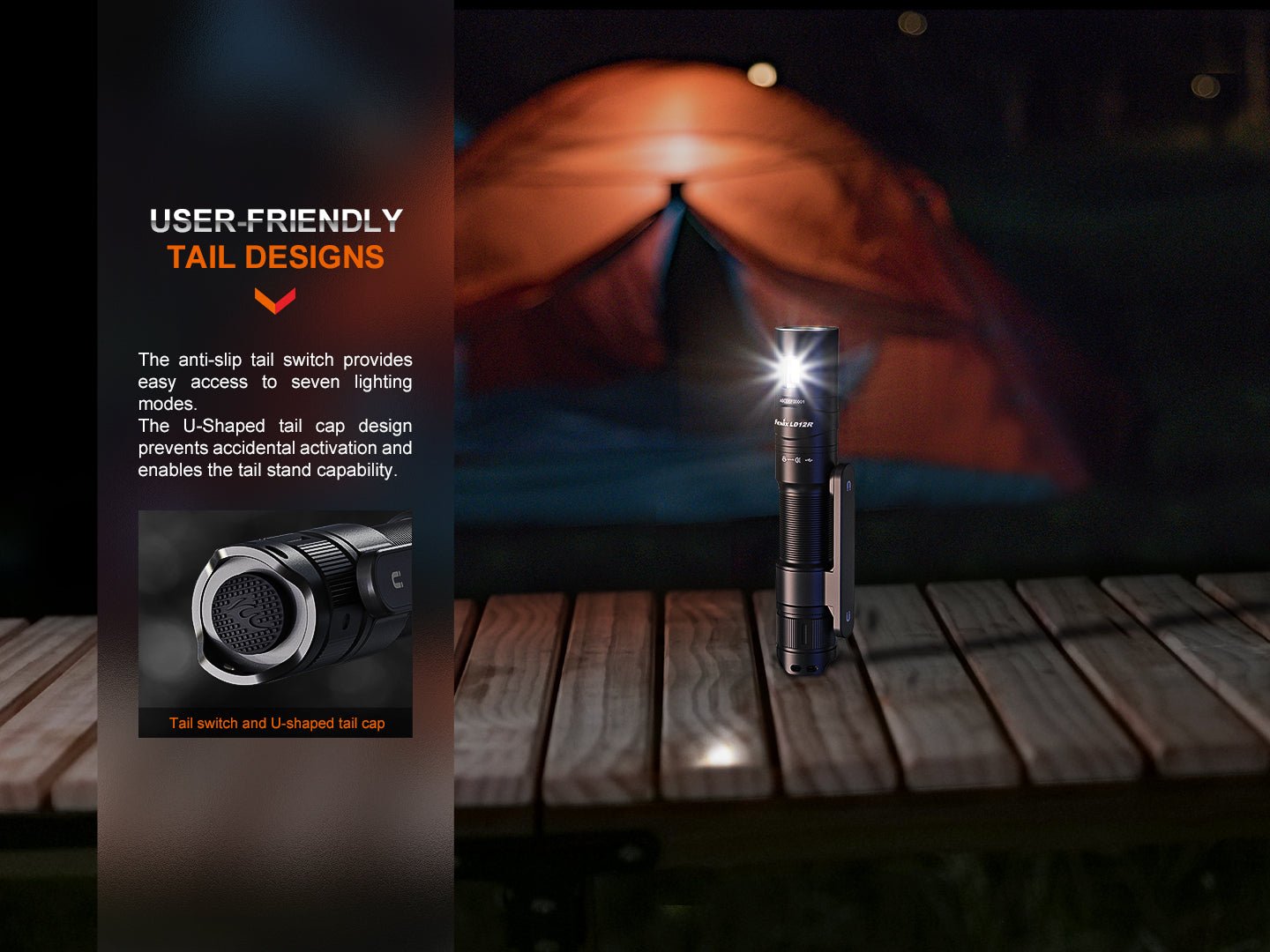 Fenix LD12R Dual Light Flashlight - 600 Lumens, EDC Flashlight, Fenix Store, at Festive Water Paddlesports