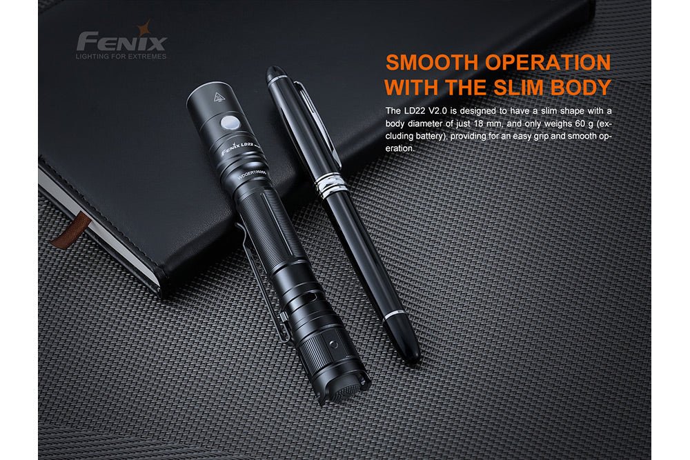 Fenix LD22 V2 Compact LED Flashlight - 800 Lumens, EDC Flashlight, Fenix Store, at Festive Water Paddlesports