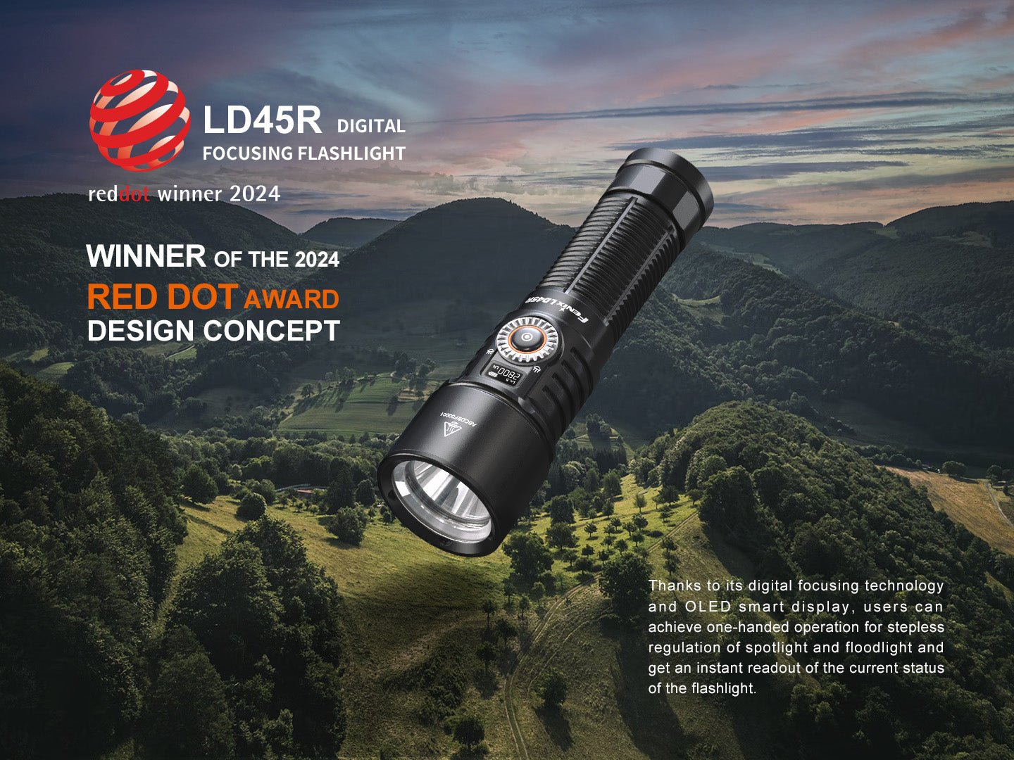 Fenix LD45R Digital Focus Rechargeable LED Flashlight, Rechargeable Flashlight, Fenix Store, at Festive Water Paddlesports