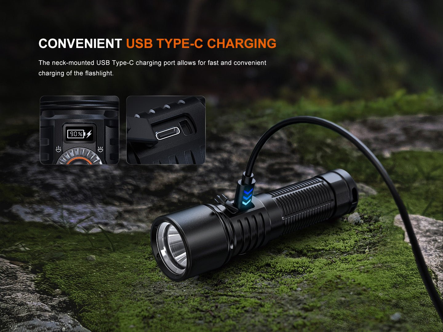 Fenix LD45R Digital Focus Rechargeable LED Flashlight, Rechargeable Flashlight, Fenix Store, at Festive Water Paddlesports