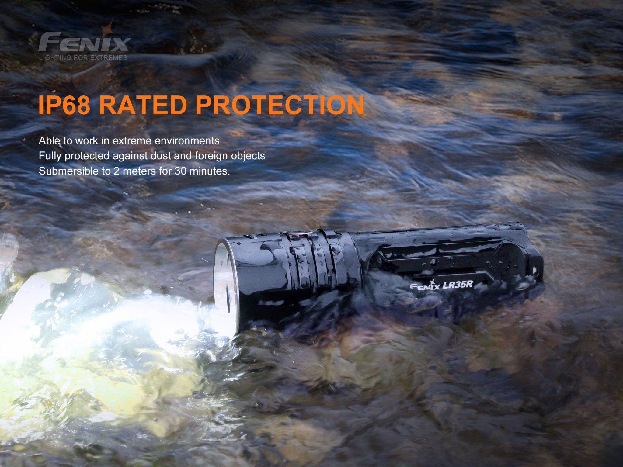 Fenix LR35R Rechargeable LED Flashlight - 10,000 Lumens, Rechargeable Flashlight, Fenix Store, at Festive Water Paddlesports
