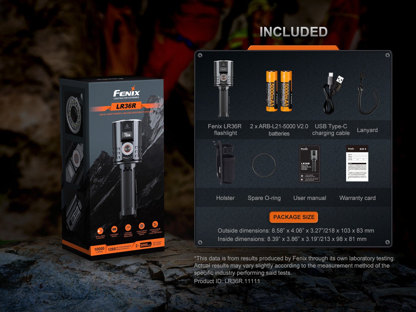 Fenix LR36R White Laser Searching Flashlight, Work Flashlight, Fenix Store, at Festive Water Paddlesports