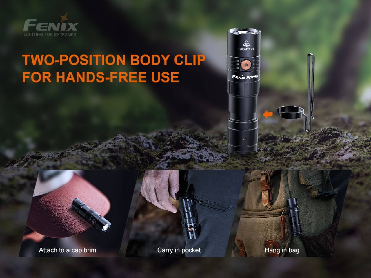 Fenix PD25R Rechargeable LED Flashlight, EDC Flashlight, Fenix Store, at Festive Water Paddlesports
