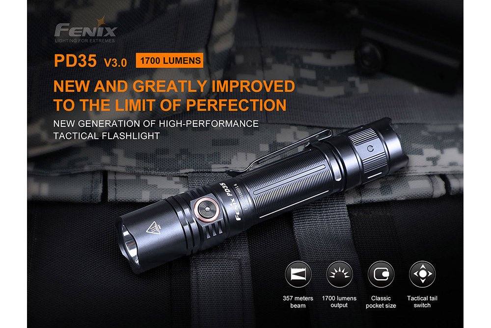 Fenix PD35 V3.0 Flashlight Black (1700 lumens)