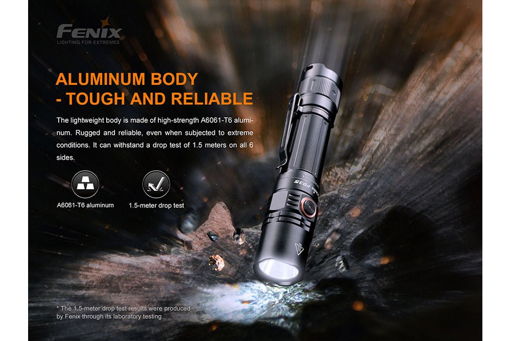 Fenix PD35 V3.0 Everyday Carry Flashlight - 1700 Lumens, Tactical Flashlight, Fenix Store, Black at Festive Water Paddlesports