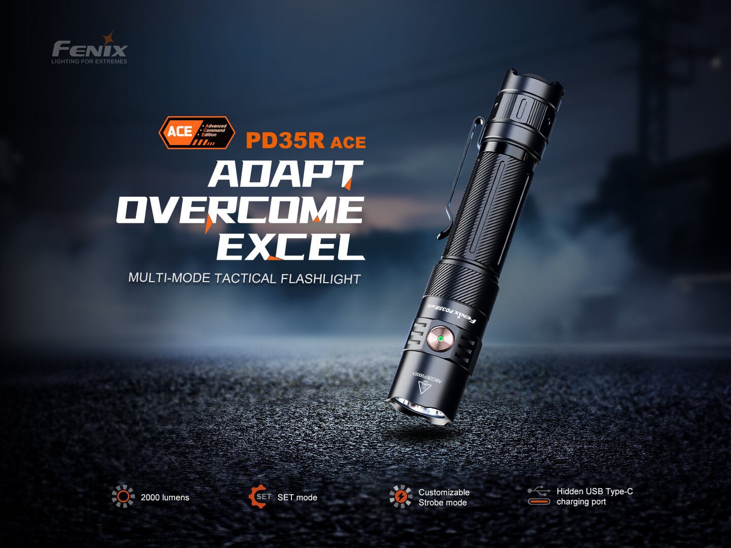 Fenix PD35R ACE Multi - mode Tactical Flashlight, EDC Flashlight, Fenix Store, at Festive Water Paddlesports