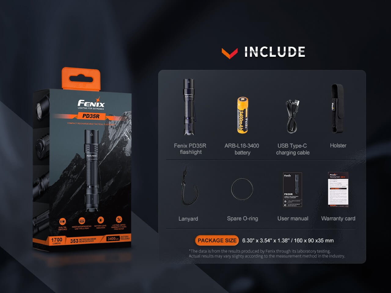 Fenix PD35R Compact Rechargeable Tactical Flashlight, Rechargeable Flashlight, Fenix Store, at Festive Water Paddlesports