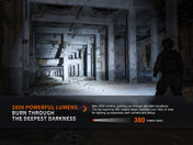 Fenix PD36R Pro 2800 Lumen Flashlight, Tactical Flashlight, Fenix Store, PD36R Pro + FREE E03R V2 Blue at Festive Water Paddlesports