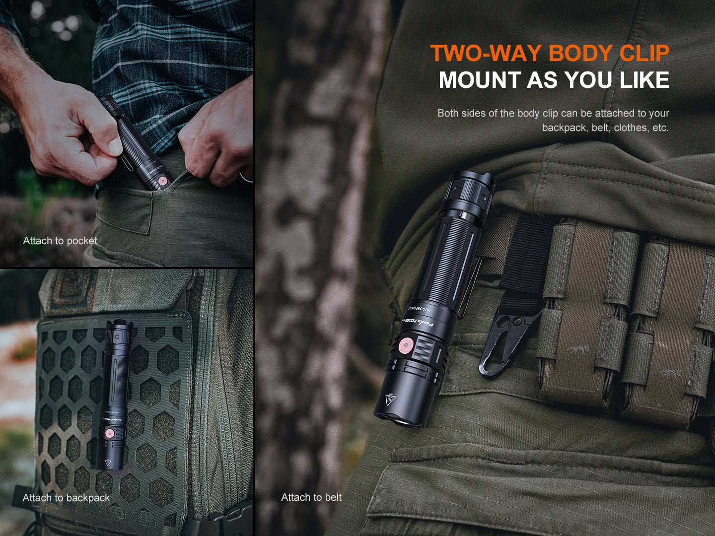 Fenix PD36R V2 Compact Rechargeable Tactical Flashlight - 1700 Lumens, Tactical Flashlight, Fenix Store, at Festive Water Paddlesports