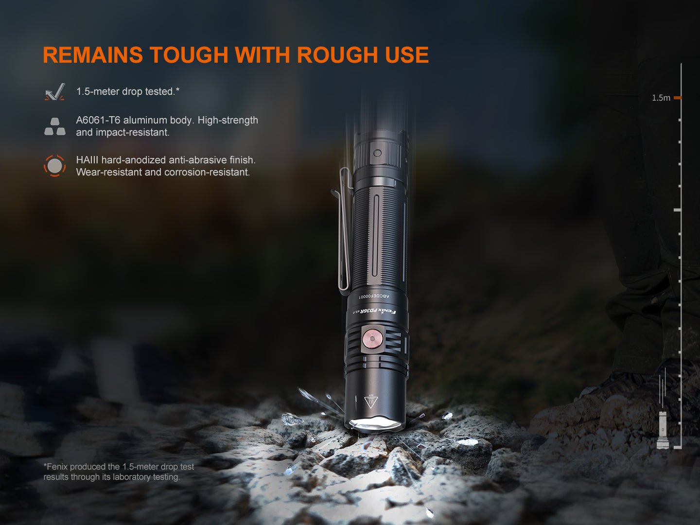 Fenix PD36R V2 Compact Rechargeable Tactical Flashlight - 1700 Lumens, Tactical Flashlight, Fenix Store, at Festive Water Paddlesports