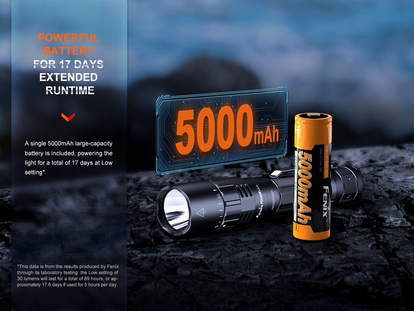 Fenix PD40R V3 Rechargeable Flashlight, Tactical Flashlight, Fenix Store, at Festive Water Paddlesports