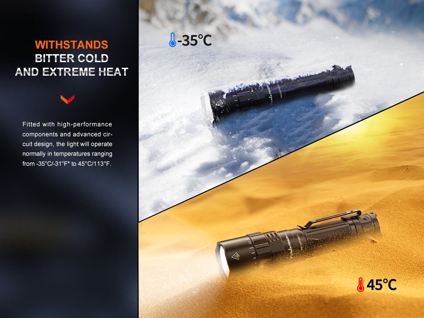 Fenix PD40R V3 Rechargeable Flashlight, Tactical Flashlight, Fenix Store, at Festive Water Paddlesports