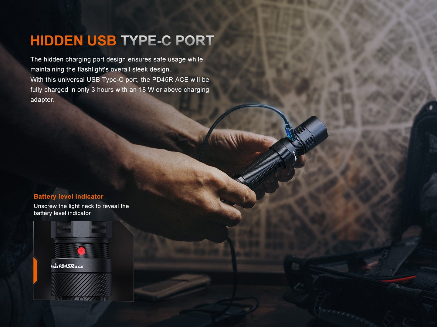 Fenix PD45R ACE Multi - Mode Tactical Flashlight, Tactical Flashlight, Fenix Store, at Festive Water Paddlesports