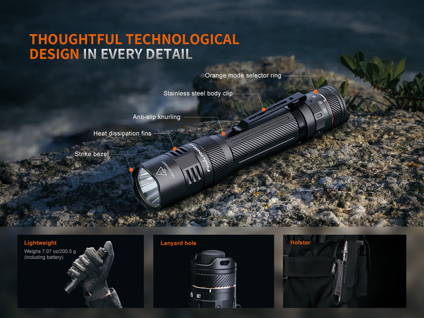 Fenix PD45R ACE Multi - Mode Tactical Flashlight, Tactical Flashlight, Fenix Store, at Festive Water Paddlesports