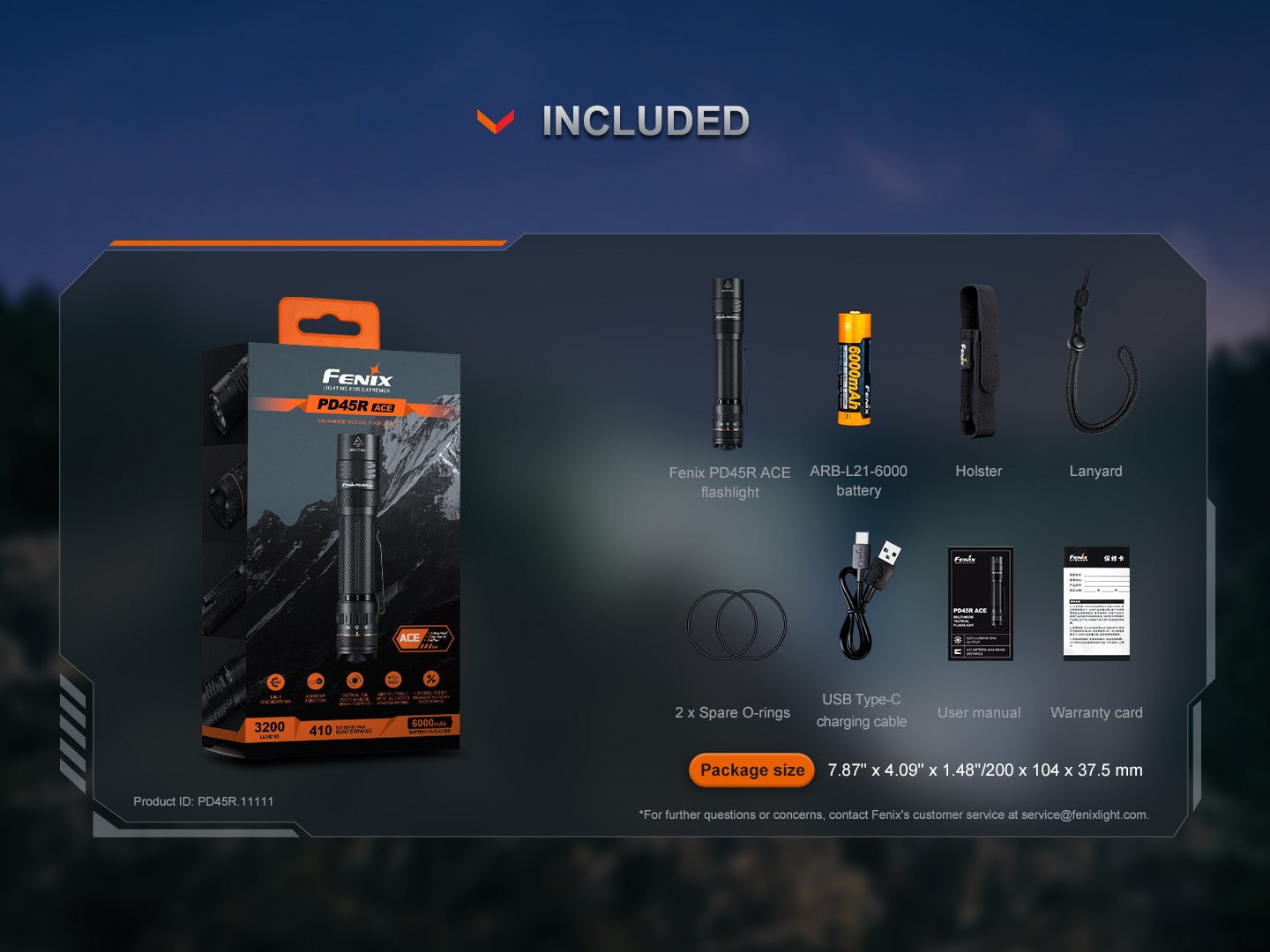 Fenix PD45R ACE Multi - Mode Tactical Flashlight, Tactical Flashlight, Fenix Store, at Festive Water Paddlesports