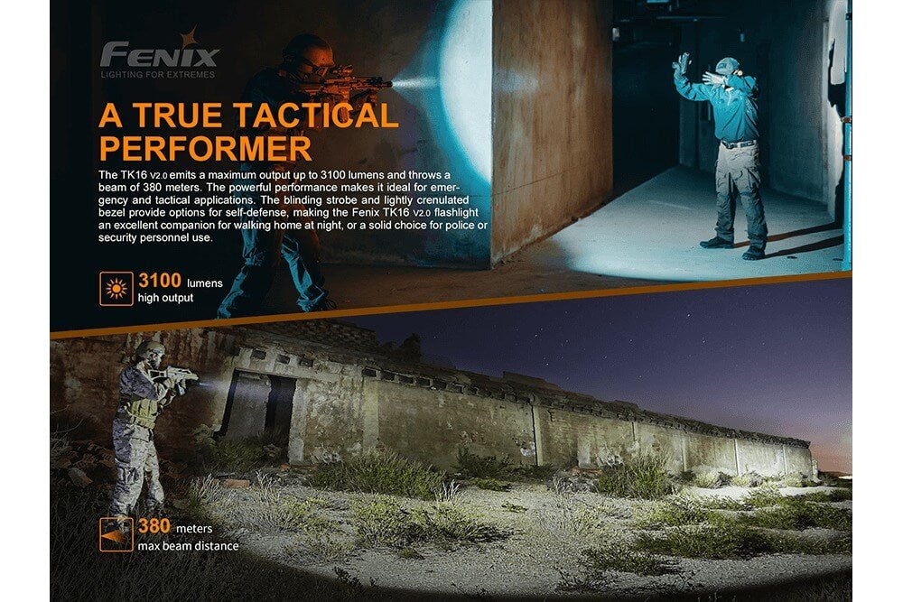 Fenix TK16 V2.0 Tactical Flashlight - 3100 Lumens, Tactical Flashlight, Fenix Store, at Festive Water Paddlesports