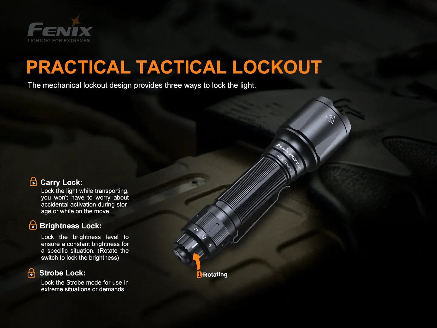 Fenix TK22 TAC - Discontinued, Tactical Flashlight, Fenix Store, at Festive Water Paddlesports