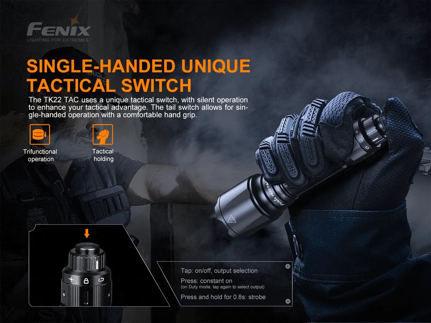 Fenix TK22 TAC - Discontinued, Tactical Flashlight, Fenix Store, at Festive Water Paddlesports