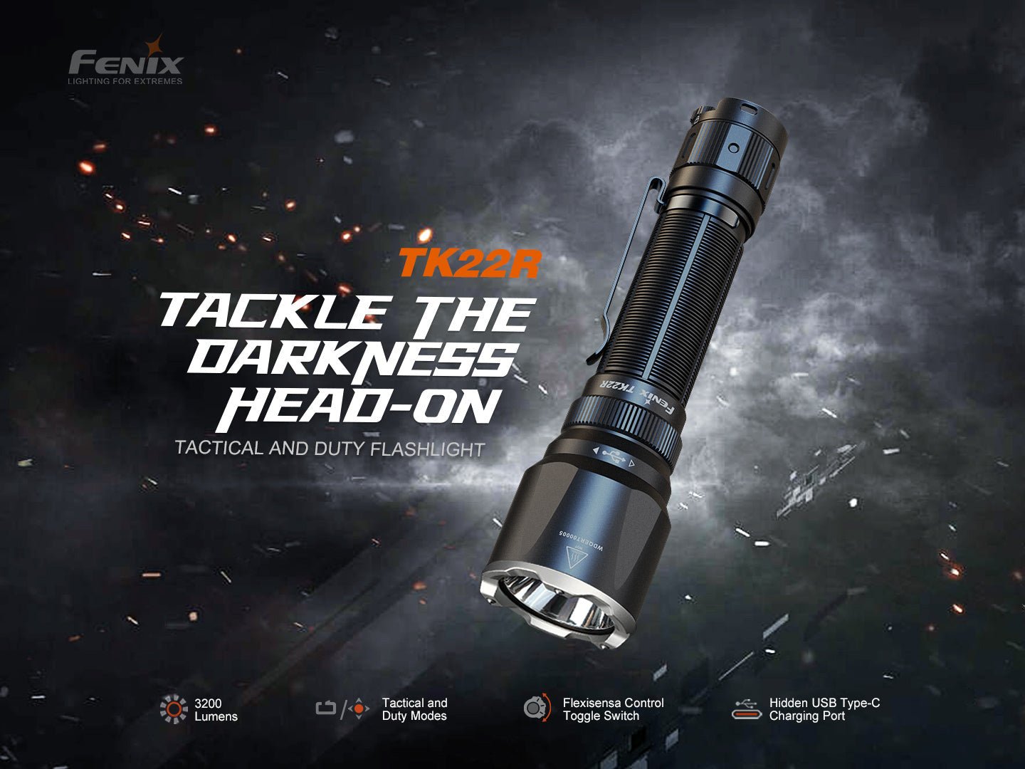 Fenix TK22R Rechargeable Tactical & Duty Flashlight, Tactical Flashlight, Fenix Store, at Festive Water Paddlesports