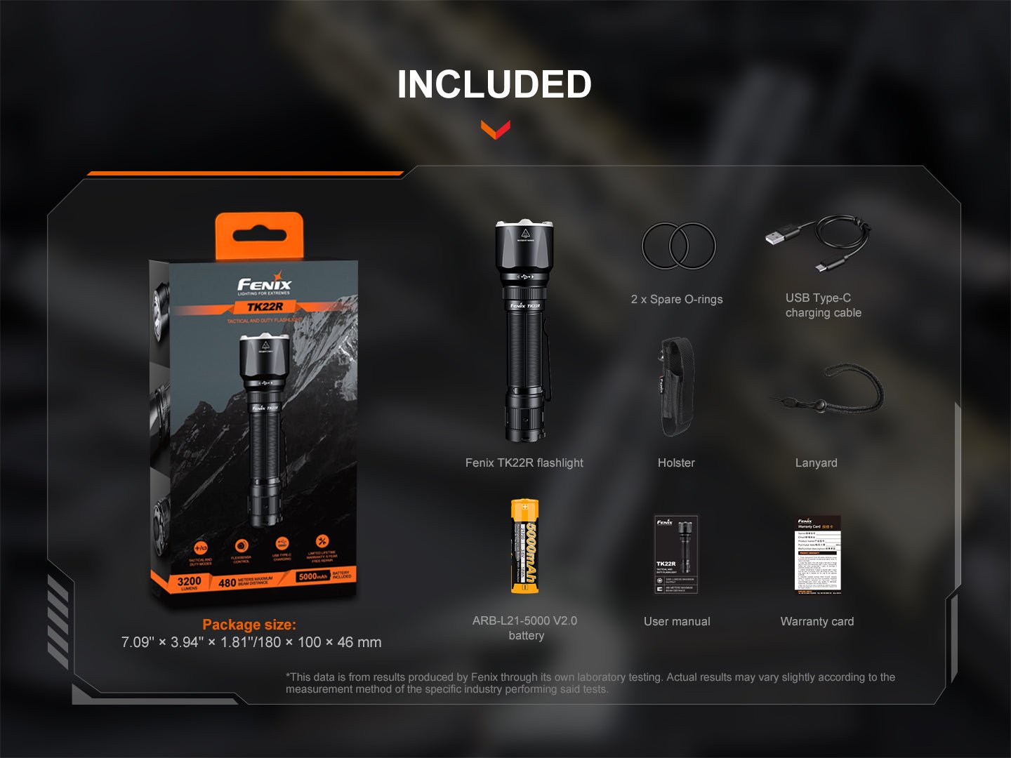 Fenix TK22R Rechargeable Tactical & Duty Flashlight, Tactical Flashlight, Fenix Store, at Festive Water Paddlesports