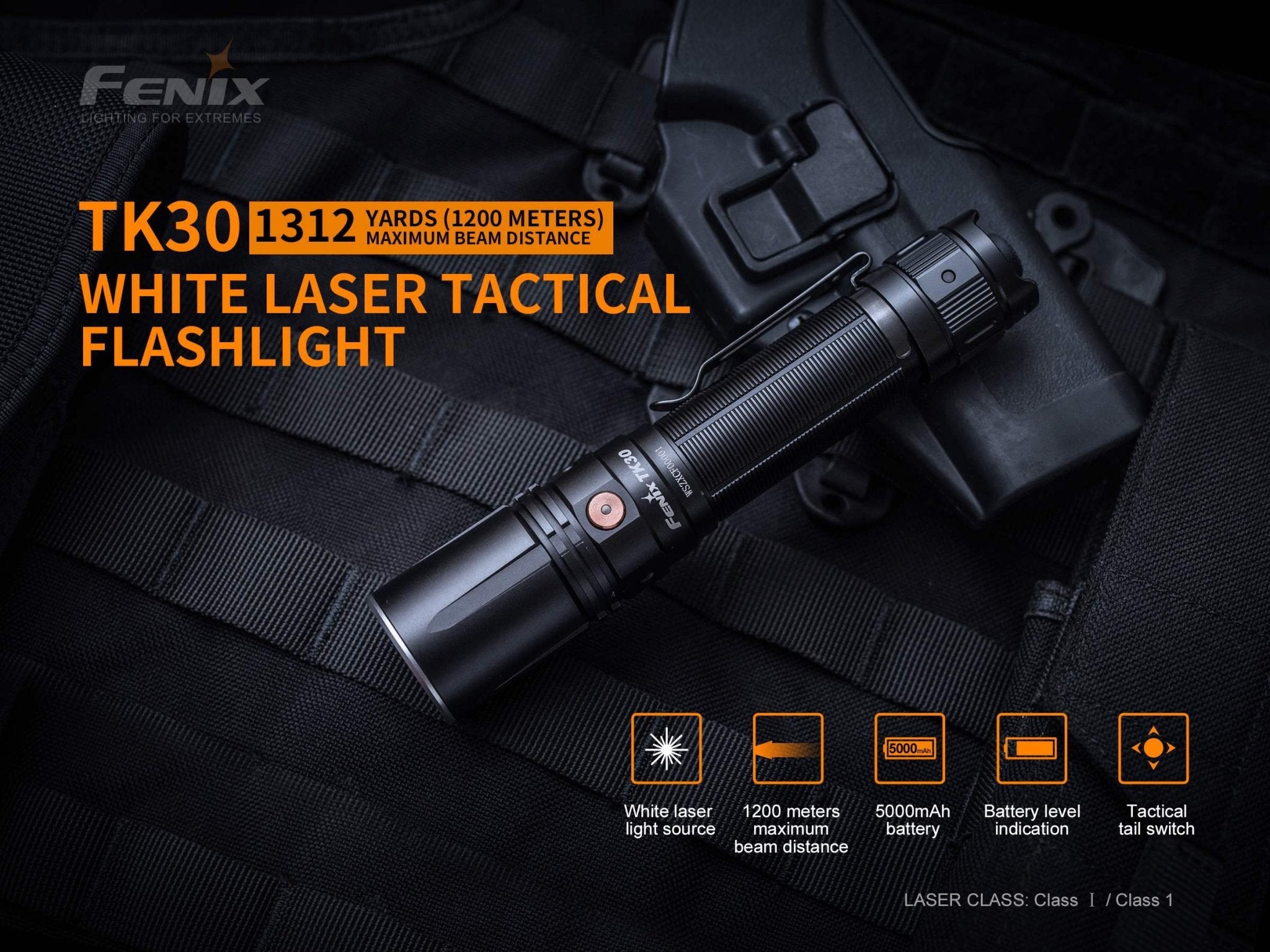 Fenix TK30 White Laser LED Flashlight, Tactical Flashlight, Fenix Store, at Festive Water Paddlesports