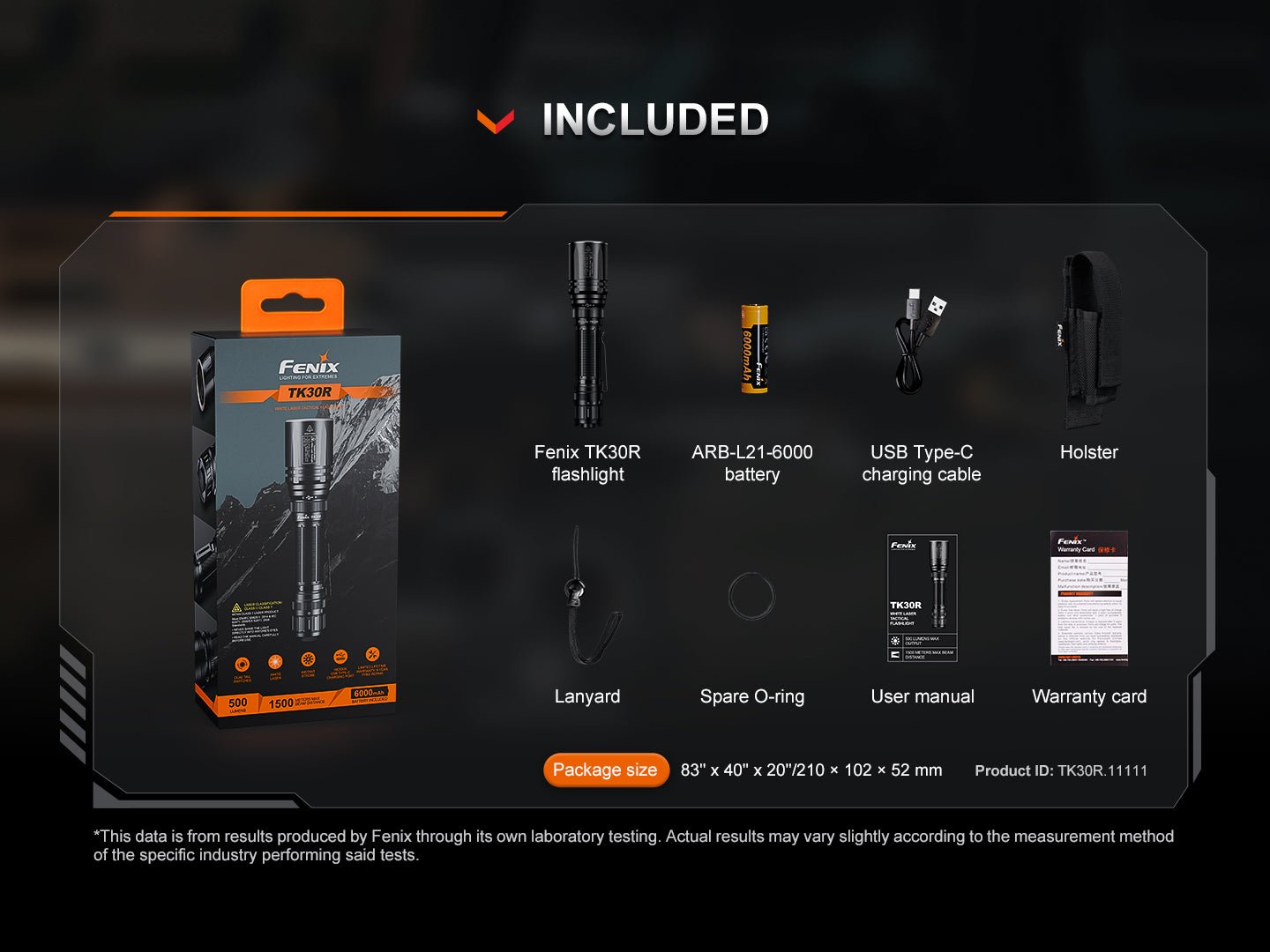 Fenix TK30R Tactical White Laser Rechargeable Flashlight, Tactical Flashlight, Fenix Store, at Festive Water Paddlesports