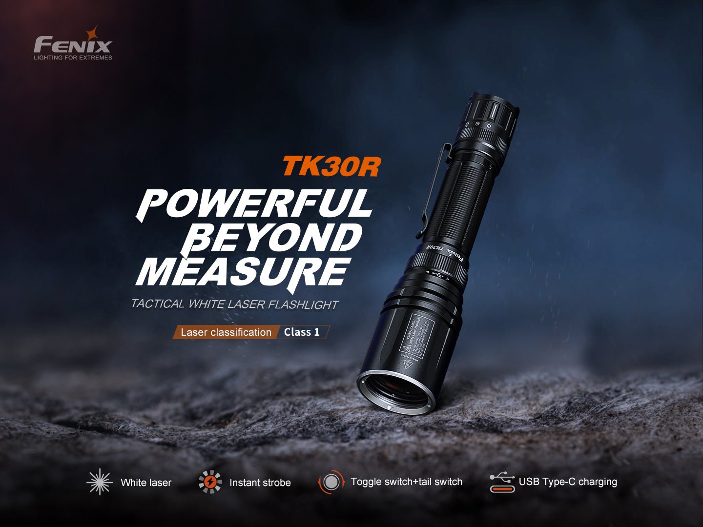 Fenix TK30R Tactical White Laser Rechargeable Flashlight, Tactical Flashlight, Fenix Store, at Festive Water Paddlesports