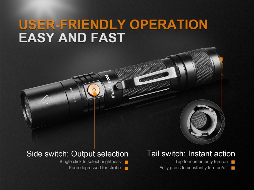 Fenix UC35 V2.0 LED Rechargeable EDC Flashlight, Rechargeable Flashlight, Fenix Store, at Festive Water Paddlesports