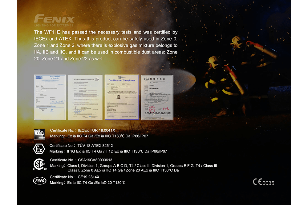 Fenix WF11E Intrinsically Safe Flashlight, Work Flashlight, Fenix Store, at Festive Water Paddlesports